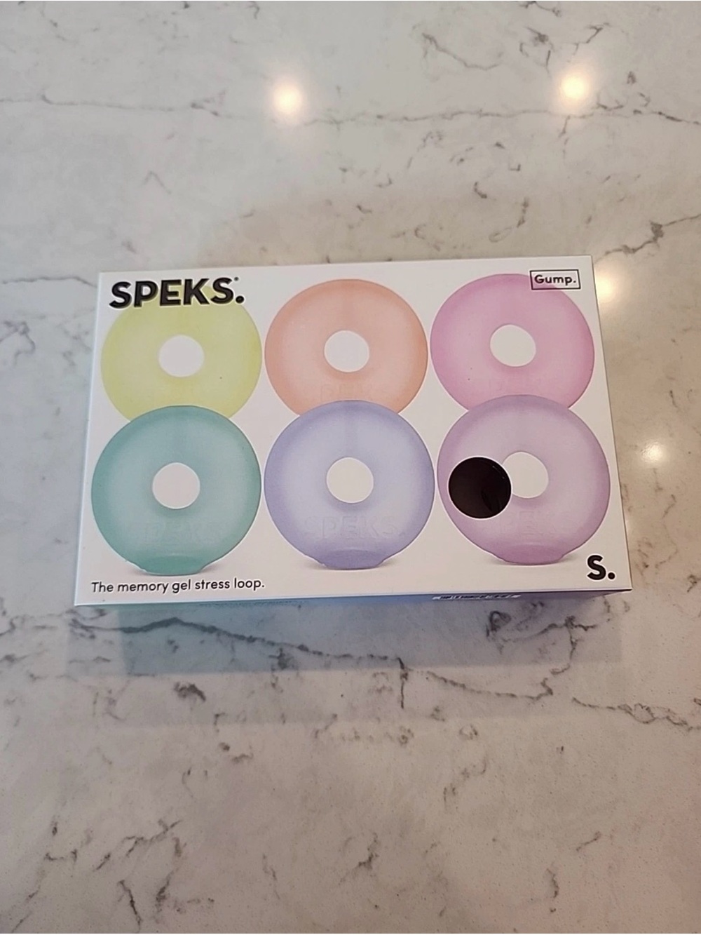 SPEKS Gump Miniature Memory Gel Stress Loops 6 Pack Pink Blue Green Purple Mini